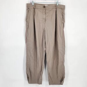 The Reset R Label‎ Women's XL The Slouchy Crop Trousers Linen Blend French Gray